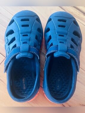 Stride Rite Surprize Demetrius Navy Orange Rubber Active Kids Water Shoes Size 8